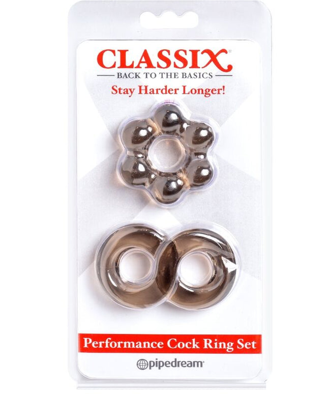 CLASSIX - SET DI 2 ANELLI PER PENE GRIGIO