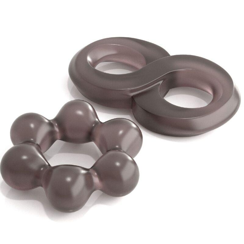 classix set di 2 anelli per pene grigio