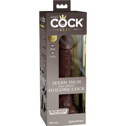 king cock elite dildo realistico in silicone 17 8 cm marrone