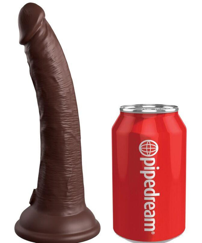 king cock elite dildo realistico in silicone 17 8 cm marrone