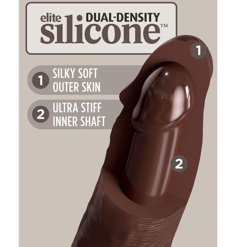 king cock elite dildo realistico in silicone 17 8 cm marrone