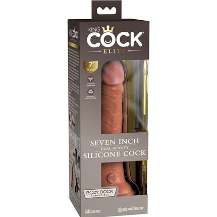 king cock elite dildo realistico in silicone 17 8 cm caramel