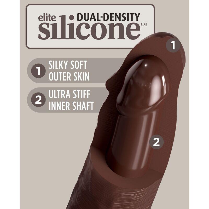 king cock elite dildo realistico in silicone 28 cm marrone