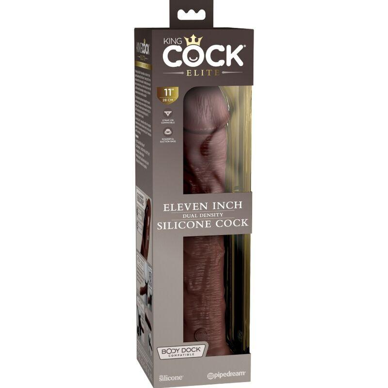 king cock elite dildo realistico in silicone 28 cm marrone