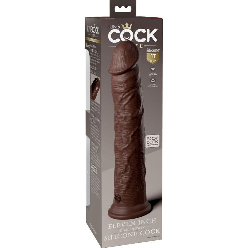 king cock elite dildo realistico in silicone 28 cm marrone