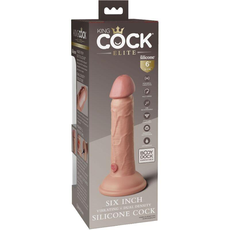 king cock elite dildo realistico vibrante e silicone 15 2 cm