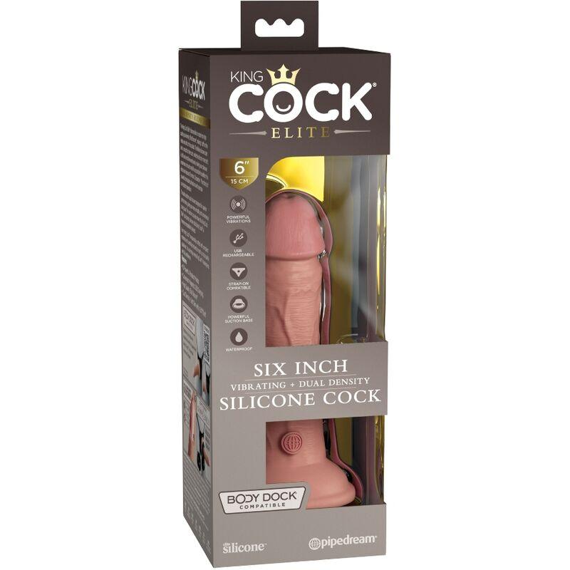 king cock elite dildo realistico vibrante e silicone 15 2 cm