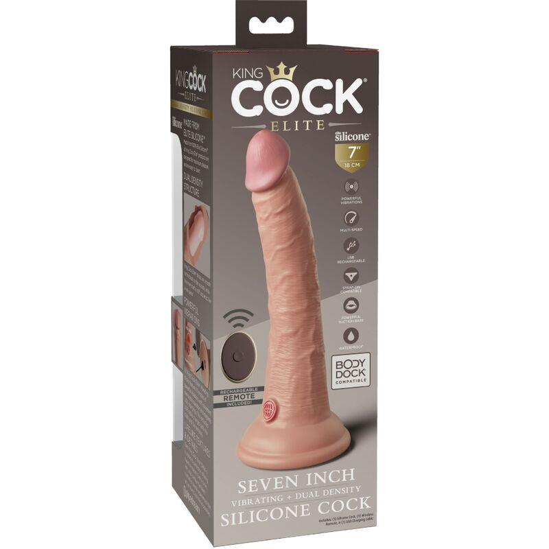 king cock elite vibratore dildo realistico e telecomando in silicone 17 8 cm