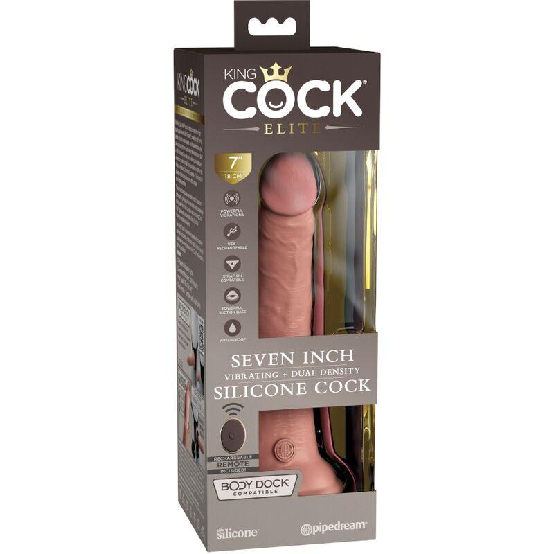 king cock elite vibratore dildo realistico e telecomando in silicone 17 8 cm