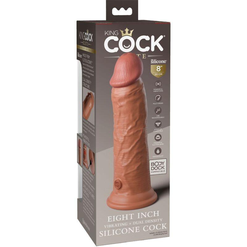 king cock elite dildo realistico vibrante e silicone 20 3 cm caramel