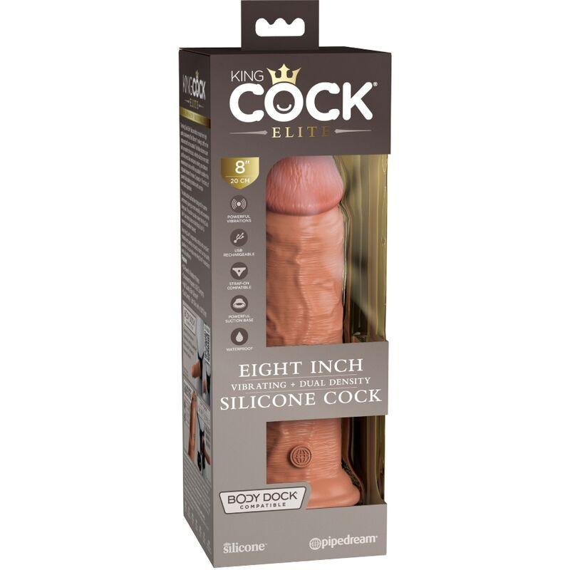 king cock elite dildo realistico vibrante e silicone 20 3 cm caramel