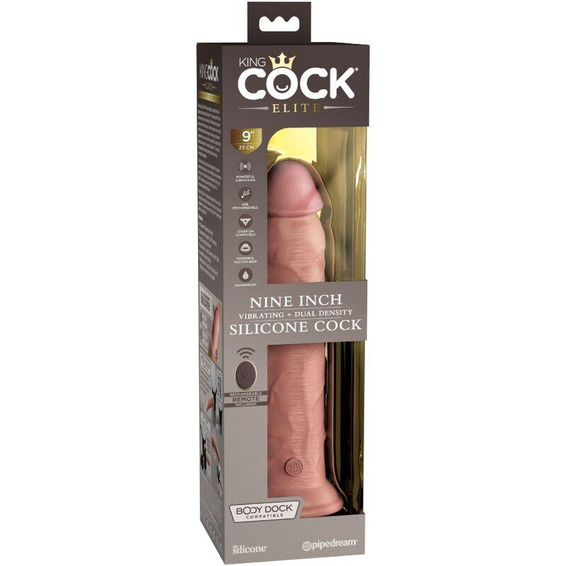 king cock elite vibratore dildo realistico e telecomando in silicone 23 cm