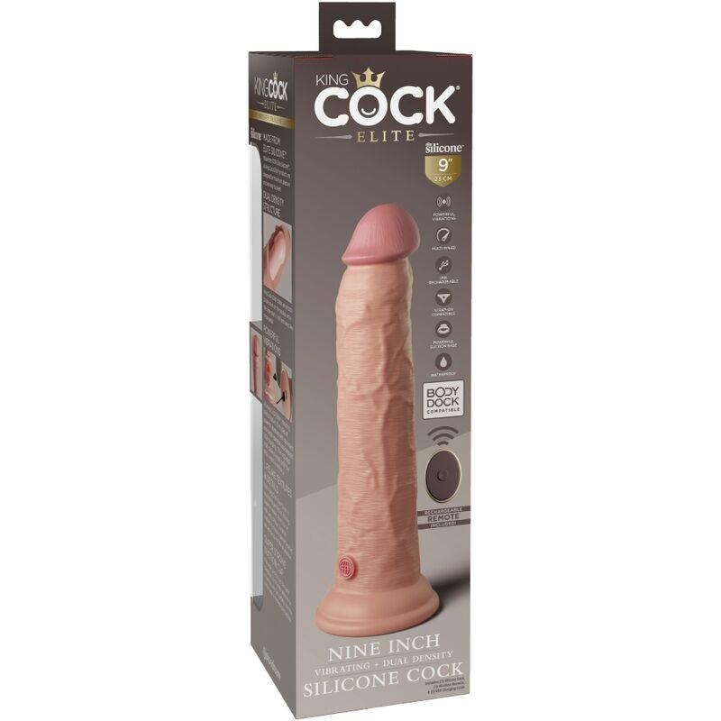 king cock elite vibratore dildo realistico e telecomando in silicone 23 cm