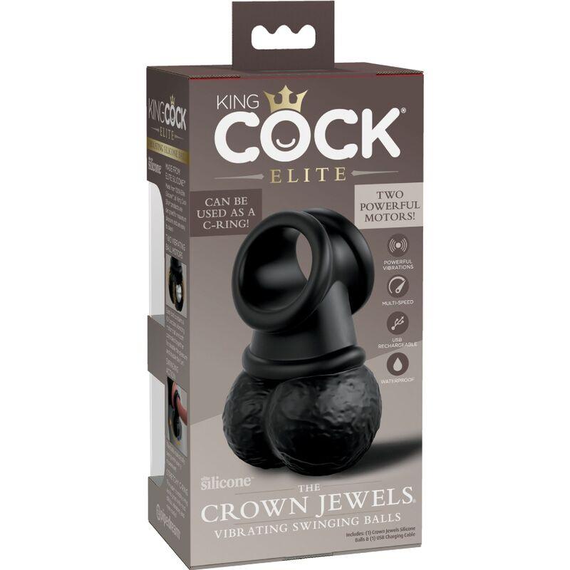 king cock elite anello con testicolo vibrante in silicone