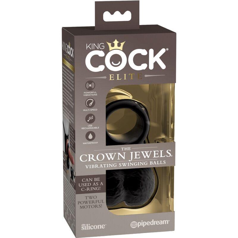 king cock elite anello con testicolo vibrante in silicone