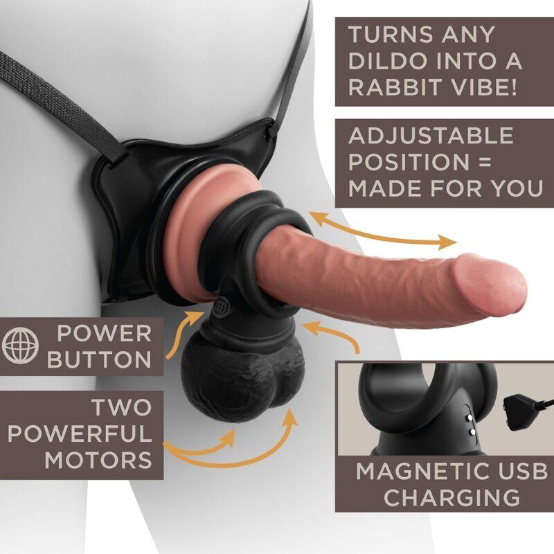 king cock elite anello con testicolo vibrante in silicone