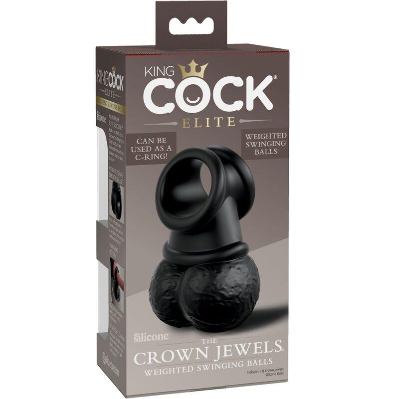 king cock elite anello con testicolo in silicone