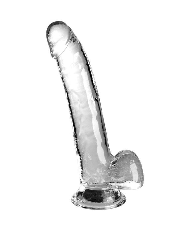 king cock clear dildo con testicoli 20 3 cm trasparente