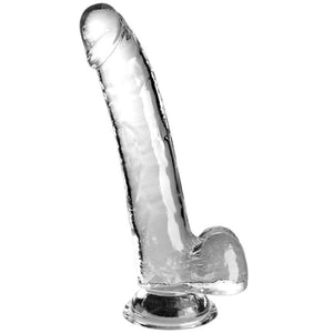 king cock clear dildo con testicoli 20 3 cm trasparente