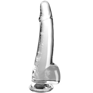 king cock clear dildo con testicoli 19 cm trasparente