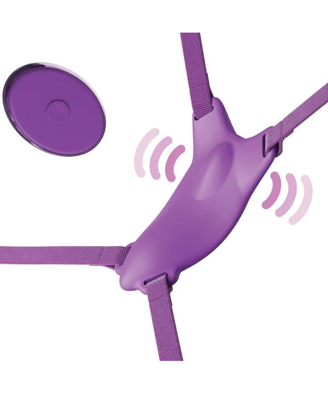 fantasy for her pettorina con farfalla vibrante ricaricabile e telecomando viola