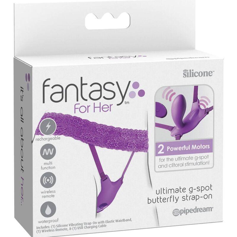 fantasy for her pettorina g spot butterfly con vibratore ricaricabile e telecomando viola