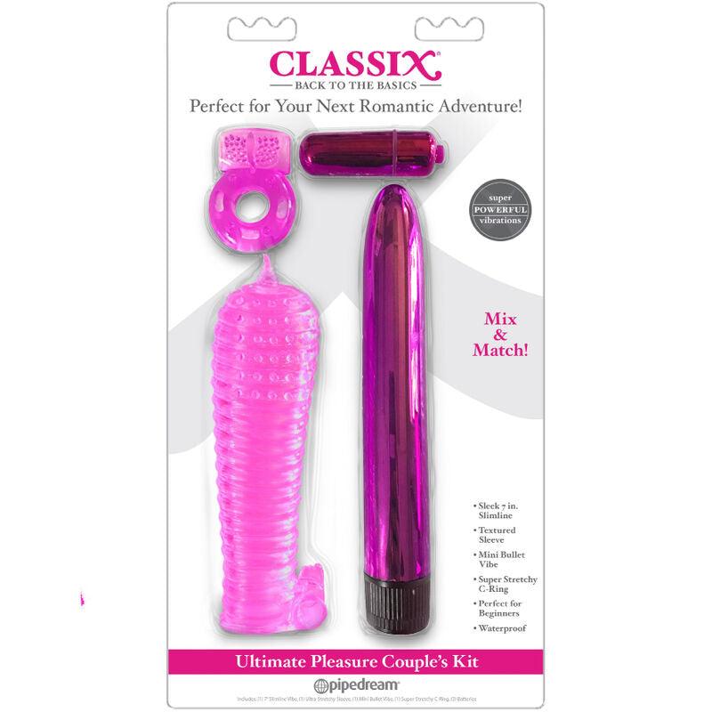 classix kit per coppie con anello guaina e proiettili rosa