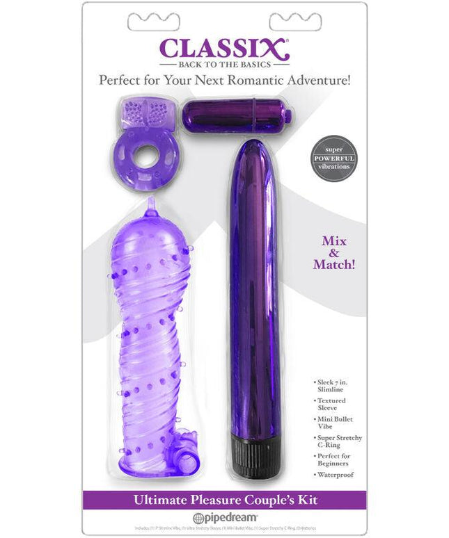classix kit per coppie con anello guaina e proiettili viola
