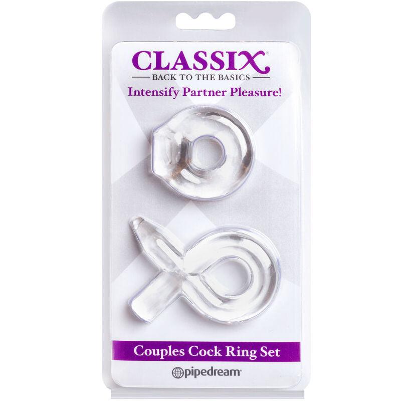 classix set per coppia 2 anelli per pene trasparenti