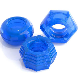 classix set di 3 anelli per pene blu