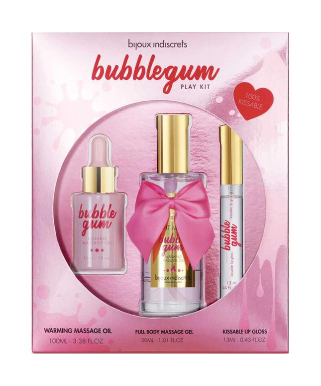 bijoux indiscrets kit bubblegum play con olio gel e lucida labbra