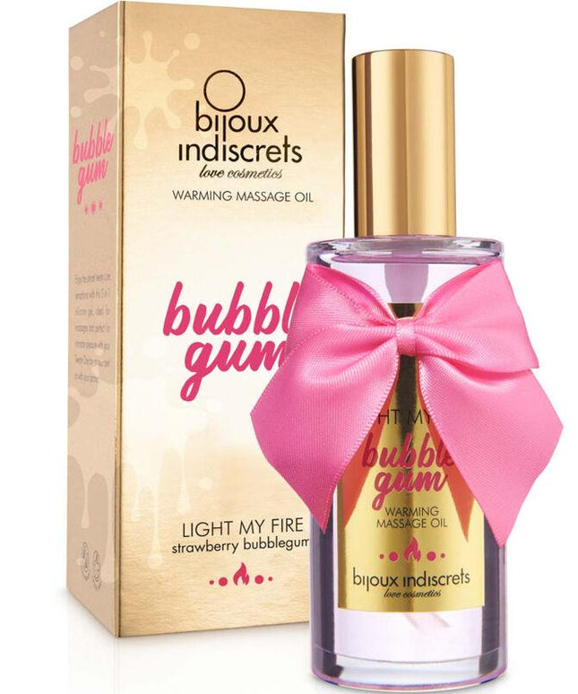 bijoux indiscrets light my fire olio da massaggio effetto calore gusto gomma