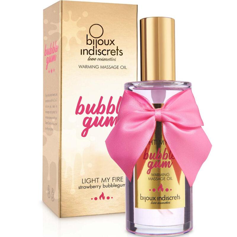 bijoux indiscrets light my fire olio da massaggio effetto calore gusto gomma