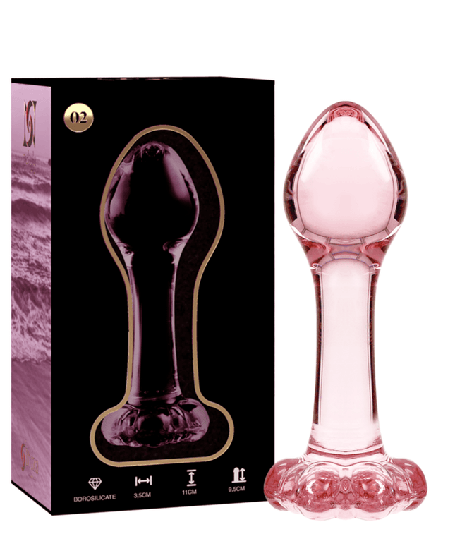 nebula series by ibiza modello 2 plug anale vetro borosilicato trasparente 11 cm o 3 5 cm