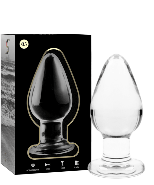 nebula series by ibiza modello 3 plug anale vetro borosilicato trasparente 11 cm o 5 cm