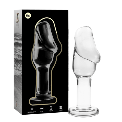 nebula series by ibiza modello 6 plug anale vetro borosilicato trasparente 12 5 cm o 4 cm
