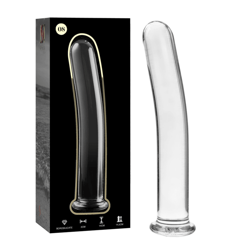 nebula series by ibiza modello 8 dildo in vetro borosilicato trasparente 14 5 cm o 2 cm