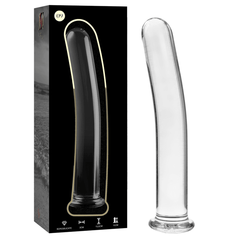 nebula series by ibiza modello 9 dildo in vetro borosilicato trasparente 15 5 cm o 2 5 cm