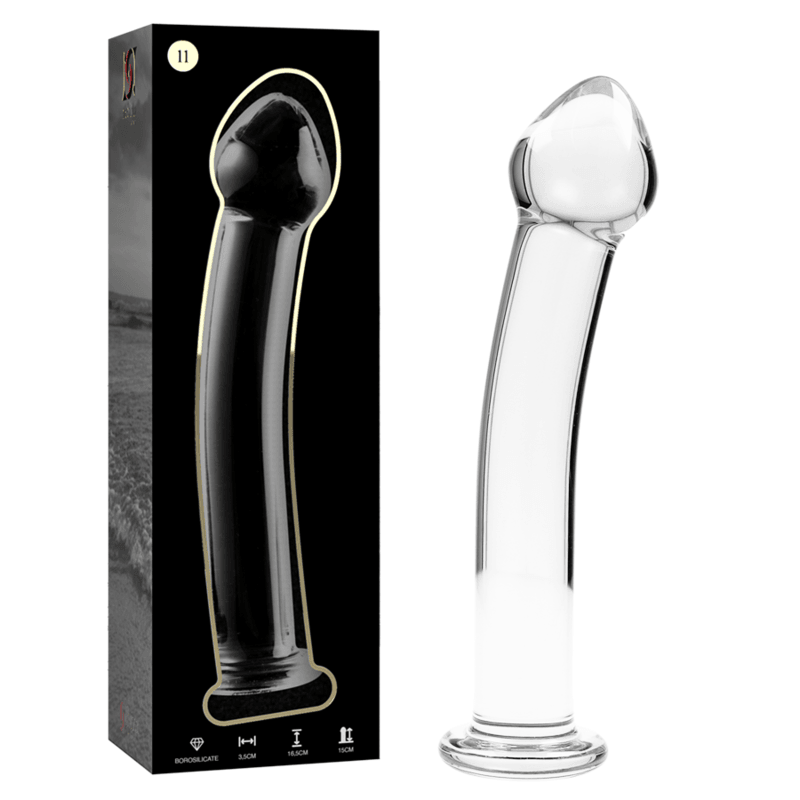 nebula series by ibiza modello 11 dildo in vetro borosilicato trasparente 16 cm o 3 cm