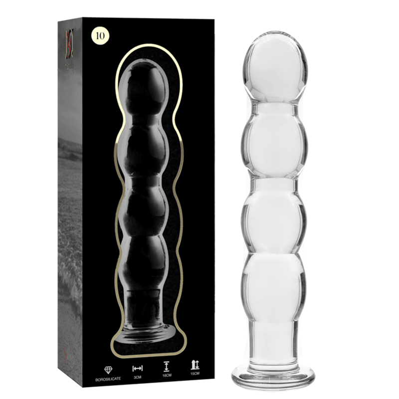 nebula series by ibiza modello 10 dildo in vetro borosilicato trasparente 16 5 cm o 3 5 cm