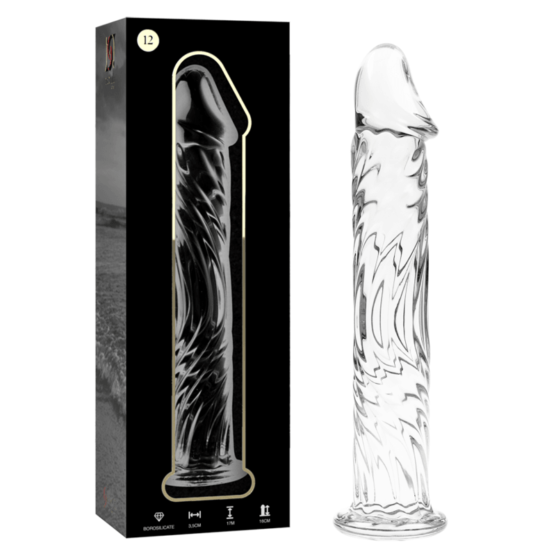 nebula series by ibiza modello 12 dildo in vetro borosilicato trasparente 17 cm o 3 5 cm