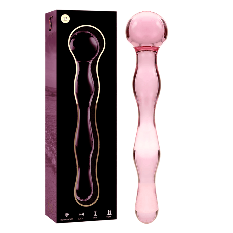 nebula series by ibiza modello 13 dildo in vetro borosilicato trasparente 18 cm o 3 5 cm