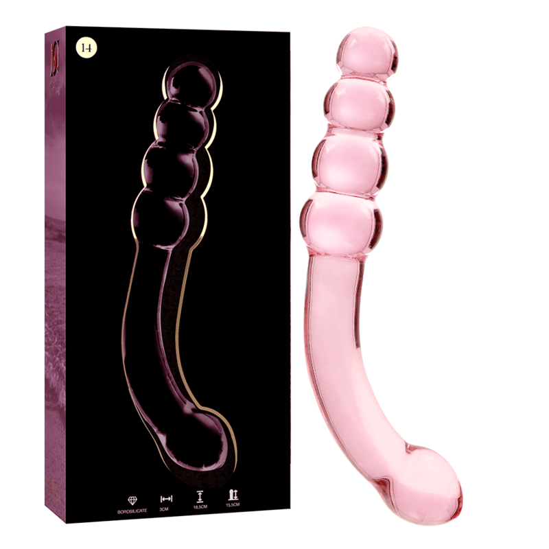 nebula series by ibiza modello 14 dildo in vetro borosilicato trasparente 18 5 cm o 3 cm