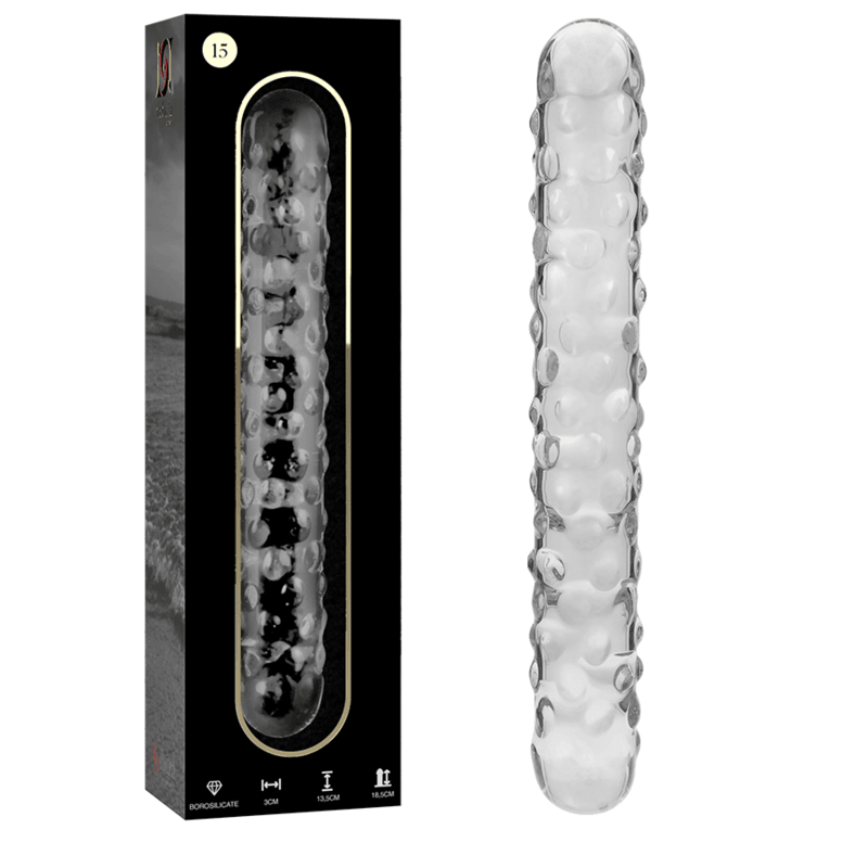 nebula series by ibiza modello 15 dildo in vetro borosilicato trasparente 18 5 cm o 3 cm