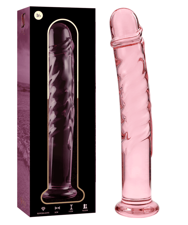 nebula series by ibiza modello 16 dildo in vetro borosilicato trasparente 18 5 cm o 3 cm