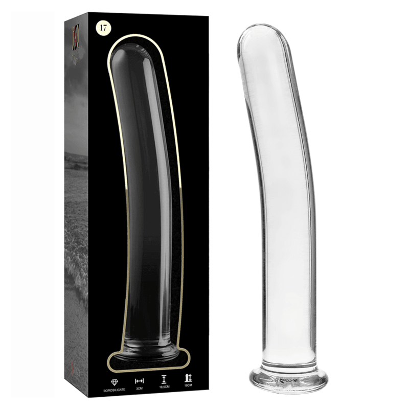 nebula series by ibiza modello 17 dildo in vetro borosilicato trasparente 18 5 cm o 3 cm