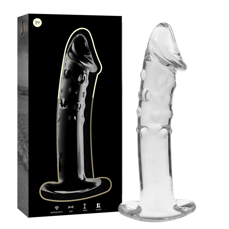 nebula series by ibiza modello 19 dildo in vetro borosilicato trasparente 18 5 cm o 4 cm