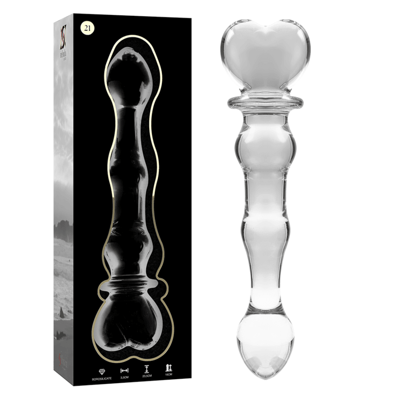 nebula series by ibiza modello 21 dildo in vetro borosilicato trasparente 20 5 cm o 3 5 cm