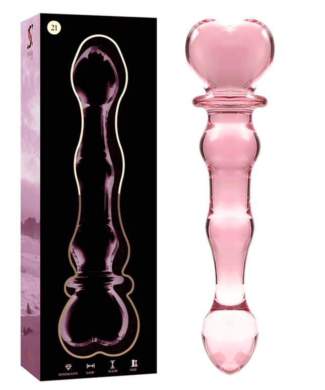 nebula series by ibiza modello 21 dildo in vetro borosilicato trasparente 20 5 cm o 3 5 cm