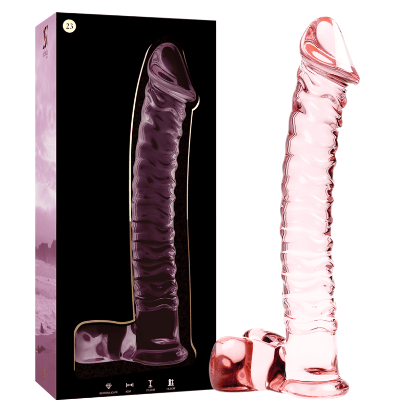 nebula series by ibiza modello 23 dildo in vetro borosilicato trasparente 21 5 cm o 4 cm